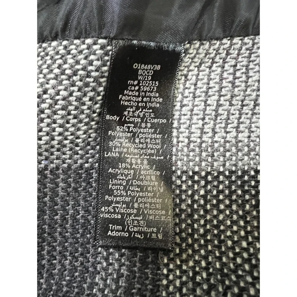 John Varvatos Carsen Coat Plaid Jacket‎ Wool Blend | Black Gray | Size Large